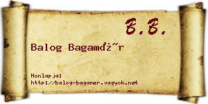 Balog Bagamér névjegykártya